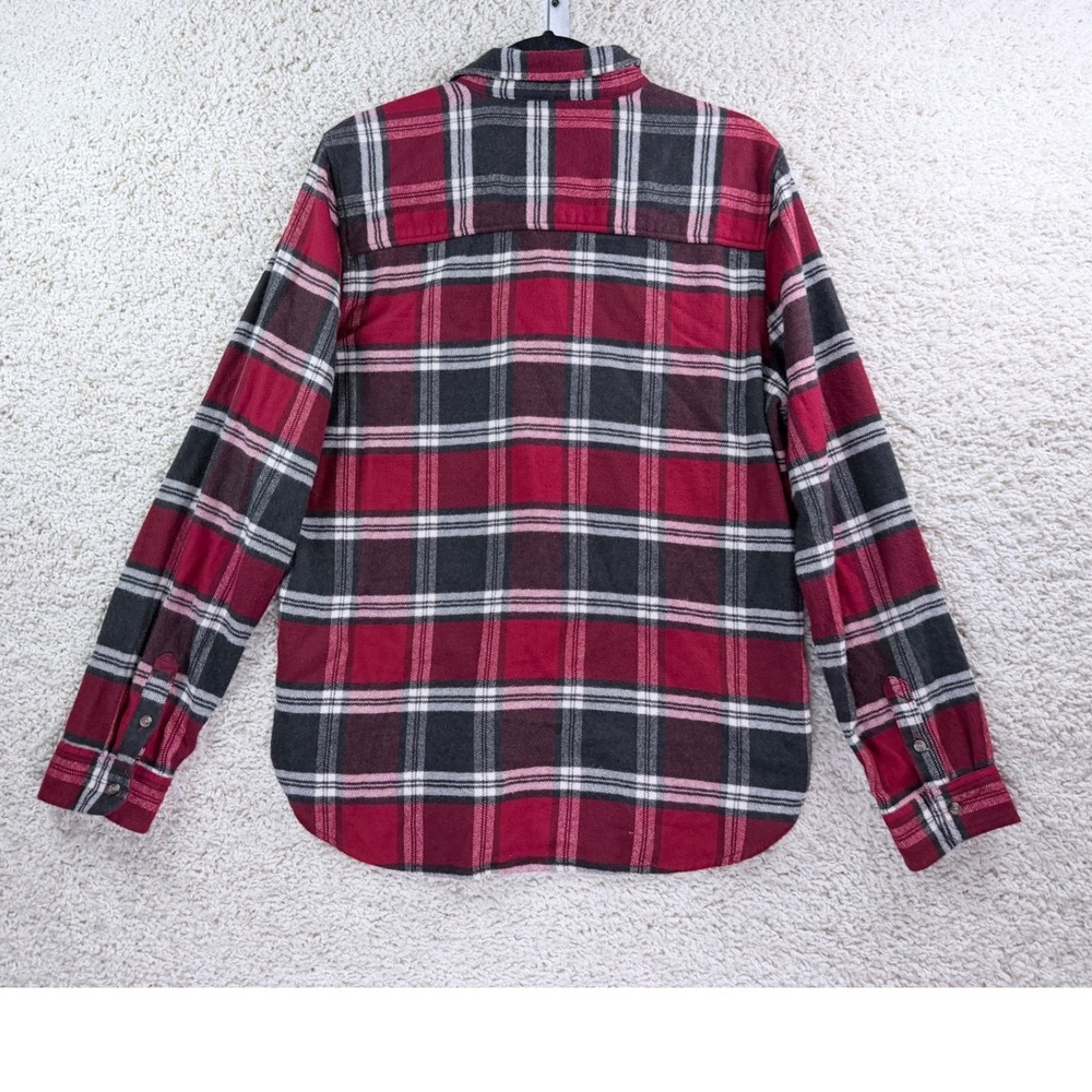 American Eagle Plaid Flannel Shirt Womens XL Red Black Classic Fit Soft - Picture 4 of 11
